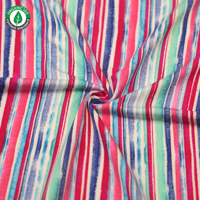 Organic Bamboo / Spandex Printed Jersey Fabric